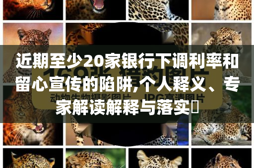 近期至少20家銀行下調利率和留心宣傳的陷阱,個人釋義、專家解讀解釋與落實?