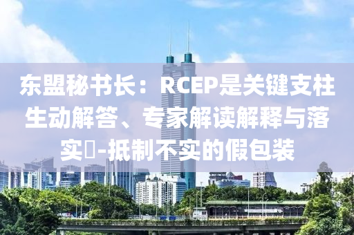 東盟秘書(shū)長(zhǎng)：RCEP是關(guān)鍵支柱生動(dòng)解答、專(zhuān)家解讀解釋與落實(shí)?-抵制不實(shí)的假包裝