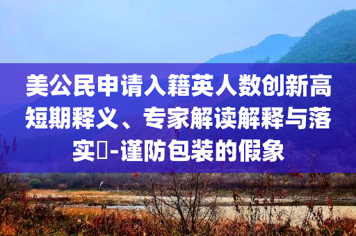 美公民申請入籍英人數(shù)創(chuàng)新高短期釋義、專家解讀解釋與落實?-謹防包裝的假象