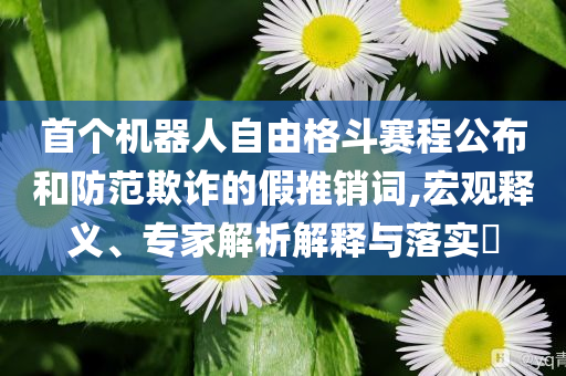 首個機器人自由格斗賽程公布和防范欺詐的假推銷詞,宏觀釋義、專家解析解釋與落實?