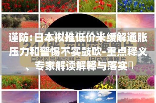 謹(jǐn)防:日本擬推低價米緩解通脹壓力和警惕不實鼓吹-重點釋義、專家解讀解釋與落實?