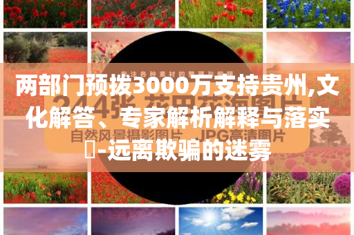 兩部門預(yù)撥3000萬支持貴州,文化解答、專家解析解釋與落實?-遠離欺騙的迷霧