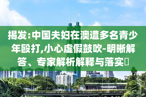 揭發(fā):中國夫婦在澳遭多名青少年毆打,小心虛假鼓吹-明晰解答、專家解析解釋與落實?