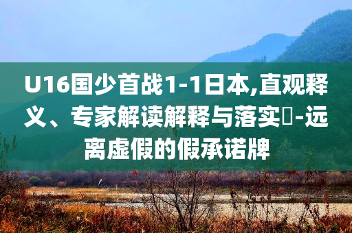 U16國(guó)少首戰(zhàn)1-1日本,直觀釋義、專(zhuān)家解讀解釋與落實(shí)?-遠(yuǎn)離虛假的假承諾牌
