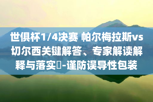 世俱杯1/4決賽 帕爾梅拉斯vs切爾西關(guān)鍵解答、專(zhuān)家解讀解釋與落實(shí)?-謹(jǐn)防誤導(dǎo)性包裝