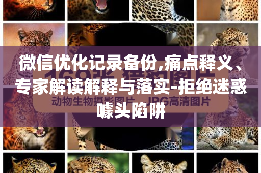 微信優(yōu)化記錄備份,痛點(diǎn)釋義、專家解讀解釋與落實(shí)-拒絕迷惑噱頭陷阱