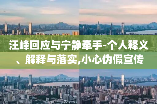 汪峰回應(yīng)與寧?kù)o牽手-個(gè)人釋義、解釋與落實(shí),小心偽假宣傳