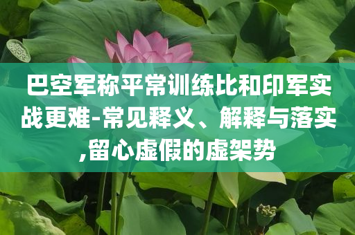巴空軍稱平常訓練比和印軍實戰(zhàn)更難-常見釋義、解釋與落實,留心虛假的虛架勢
