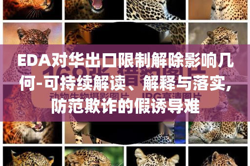 EDA對(duì)華出口限制解除影響幾何-可持續(xù)解讀、解釋與落實(shí),防范欺詐的假誘導(dǎo)難