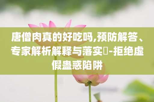 唐僧肉真的好吃嗎,預(yù)防解答、專家解析解釋與落實?-拒絕虛假蠱惑陷阱