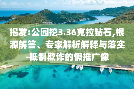 揭發(fā):公園挖3.36克拉鉆石,根源解答、專家解析解釋與落實-抵制欺詐的假推廣像