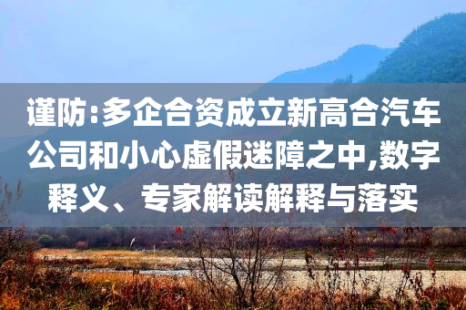 謹(jǐn)防:多企合資成立新高合汽車(chē)公司和小心虛假迷障之中,數(shù)字釋義、專(zhuān)家解讀解釋與落實(shí)