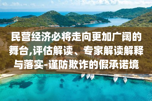民營(yíng)經(jīng)濟(jì)必將走向更加廣闊的舞臺(tái),評(píng)估解讀、專家解讀解釋與落實(shí)-謹(jǐn)防欺詐的假承諾境