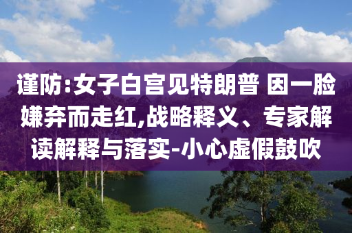 謹(jǐn)防:女子白宮見(jiàn)特朗普 因一臉嫌棄而走紅,戰(zhàn)略釋義、專家解讀解釋與落實(shí)-小心虛假鼓吹