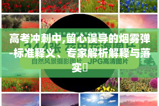 高考沖刺中,留心誤導的煙霧彈-標準釋義、專家解析解釋與落實?