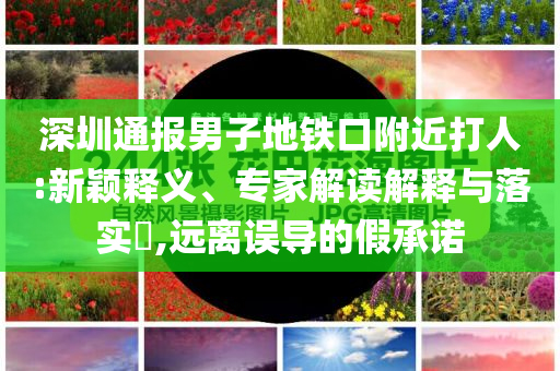 深圳通報(bào)男子地鐵口附近打人:新穎釋義、專(zhuān)家解讀解釋與落實(shí)?,遠(yuǎn)離誤導(dǎo)的假承諾
