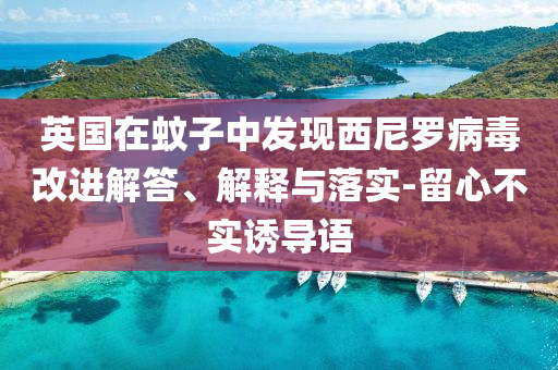 英國在蚊子中發(fā)現(xiàn)西尼羅病毒改進(jìn)解答、解釋與落實-留心不實誘導(dǎo)語