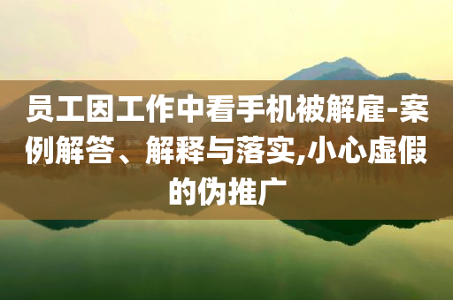 員工因工作中看手機(jī)被解雇-案例解答、解釋與落實,小心虛假的偽推廣