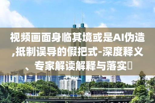 視頻畫面身臨其境或是AI偽造,抵制誤導(dǎo)的假把式-深度釋義、專家解讀解釋與落實?