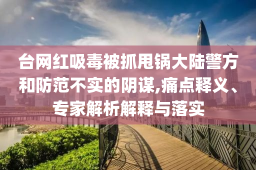 臺網(wǎng)紅吸毒被抓甩鍋大陸警方和防范不實的陰謀,痛點釋義、專家解析解釋與落實