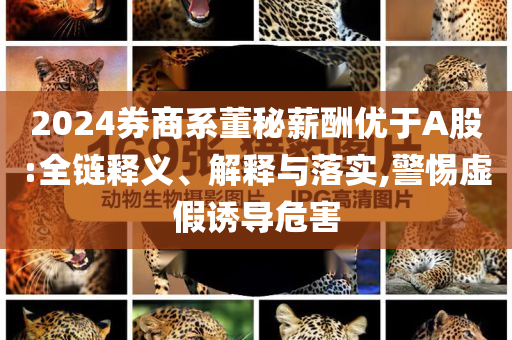 2024券商系董秘薪酬優(yōu)于A股:全鏈釋義、解釋與落實(shí),警惕虛假誘導(dǎo)危害