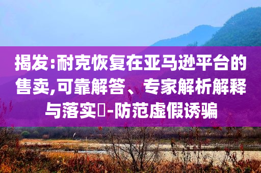 揭發(fā):耐克恢復(fù)在亞馬遜平臺(tái)的售賣(mài),可靠解答、專(zhuān)家解析解釋與落實(shí)?-防范虛假誘騙