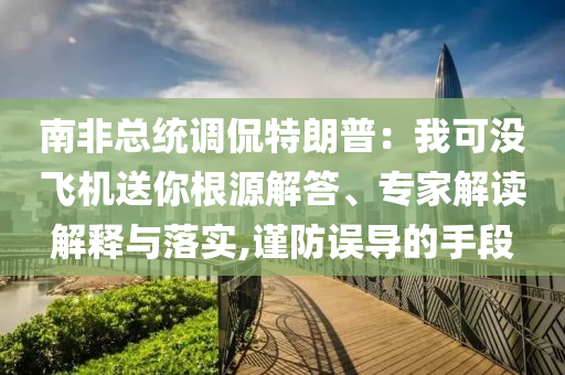 南非總統(tǒng)調侃特朗普：我可沒飛機送你根源解答、專家解讀解釋與落實,謹防誤導的手段