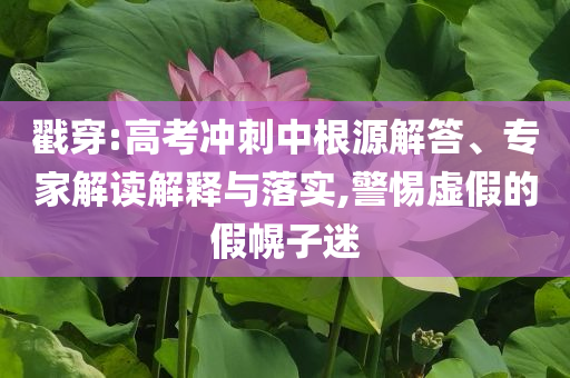 戳穿:高考沖刺中根源解答、專家解讀解釋與落實(shí),警惕虛假的假幌子迷