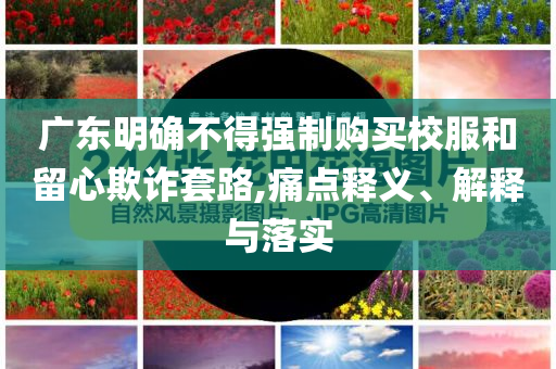 廣東明確不得強制購買校服和留心欺詐套路,痛點釋義、解釋與落實
