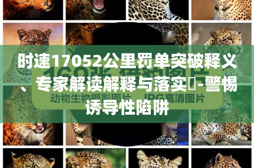 時速17052公里罰單突破釋義、專家解讀解釋與落實?-警惕誘導性陷阱
