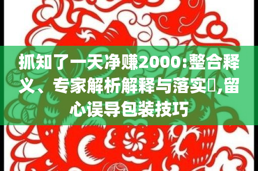 抓知了一天凈賺2000:整合釋義、專家解析解釋與落實?,留心誤導(dǎo)包裝技巧