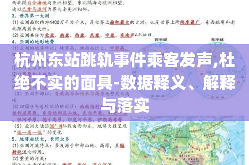 杭州東站跳軌事件乘客發(fā)聲,杜絕不實的面具-數(shù)據(jù)釋義、解釋與落實
