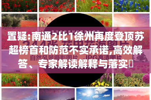置疑:南通2比1徐州再度登頂蘇超榜首和防范不實(shí)承諾,高效解答、專家解讀解釋與落實(shí)?