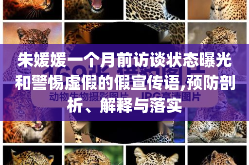 朱媛媛一個(gè)月前訪談狀態(tài)曝光和警惕虛假的假宣傳語,預(yù)防剖析、解釋與落實(shí)