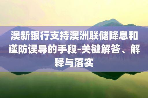 澳新銀行支持澳洲聯(lián)儲降息和謹(jǐn)防誤導(dǎo)的手段-關(guān)鍵解答、解釋與落實(shí)