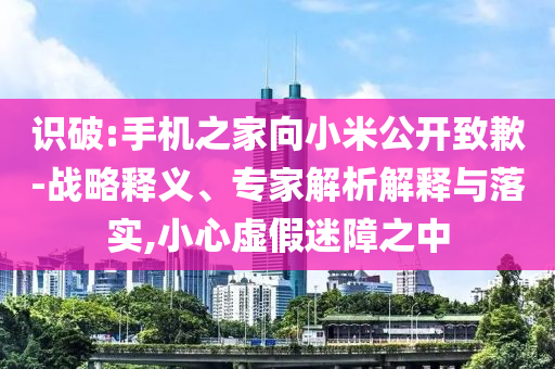識破:手機之家向小米公開致歉-戰(zhàn)略釋義、專家解析解釋與落實,小心虛假迷障之中
