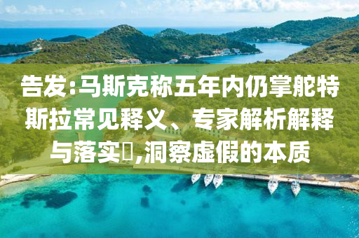 告發(fā):馬斯克稱五年內(nèi)仍掌舵特斯拉常見釋義、專家解析解釋與落實(shí)?,洞察虛假的本質(zhì)