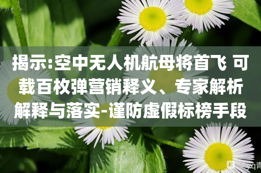 揭示:空中無人機(jī)航母將首飛 可載百枚彈營銷釋義、專家解析解釋與落實(shí)-謹(jǐn)防虛假標(biāo)榜手段