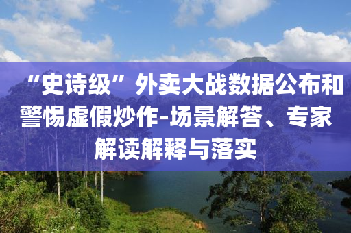 “史詩級(jí)”外賣大戰(zhàn)數(shù)據(jù)公布和警惕虛假炒作-場景解答、專家解讀解釋與落實(shí)
