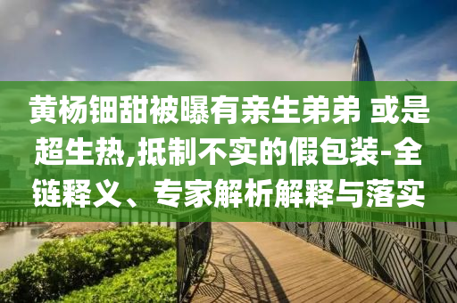 黃楊鈿甜被曝有親生弟弟 或是超生熱,抵制不實的假包裝-全鏈釋義、專家解析解釋與落實