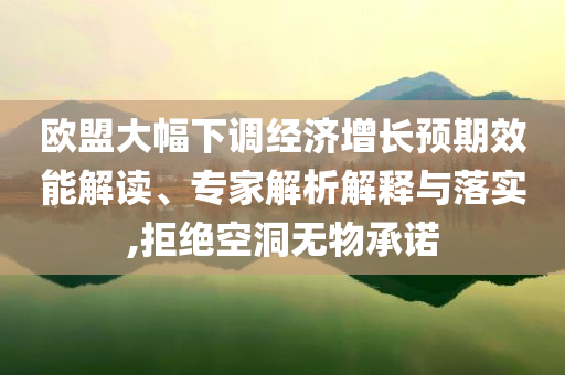 歐盟大幅下調(diào)經(jīng)濟增長預(yù)期效能解讀、專家解析解釋與落實,拒絕空洞無物承諾