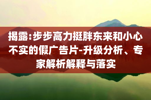 揭露:步步高力挺胖東來和小心不實的假廣告片-升級分析、專家解析解釋與落實