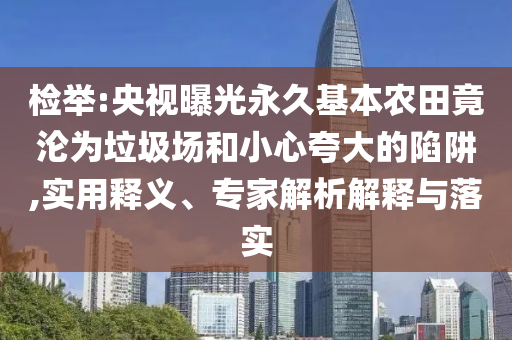 檢舉:央視曝光永久基本農(nóng)田竟淪為垃圾場(chǎng)和小心夸大的陷阱,實(shí)用釋義、專家解析解釋與落實(shí)