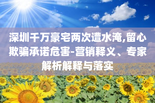 深圳千萬豪宅兩次遭水淹,留心欺騙承諾危害-營銷釋義、專家解析解釋與落實