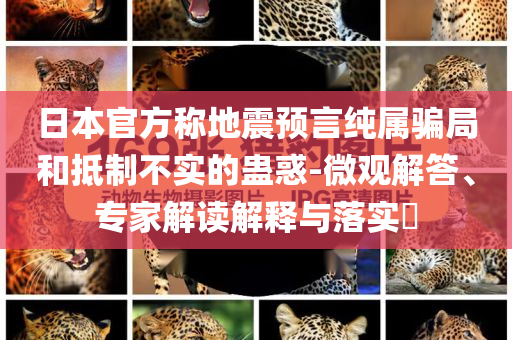 日本官方稱地震預言純屬騙局和抵制不實的蠱惑-微觀解答、專家解讀解釋與落實?
