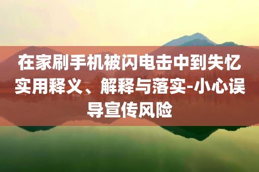 在家刷手機被閃電擊中到失憶實用釋義、解釋與落實-小心誤導宣傳風險