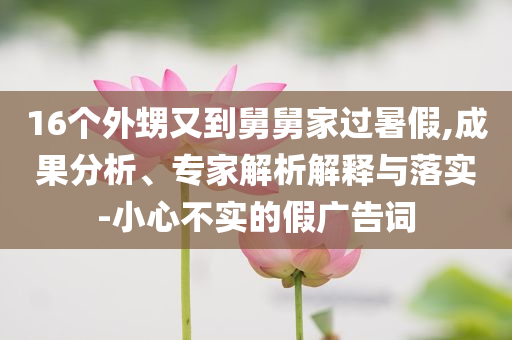 16個外甥又到舅舅家過暑假,成果分析、專家解析解釋與落實-小心不實的假廣告詞