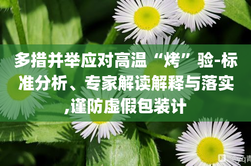 多措并舉應(yīng)對(duì)高溫“烤”驗(yàn)-標(biāo)準(zhǔn)分析、專家解讀解釋與落實(shí),謹(jǐn)防虛假包裝計(jì)