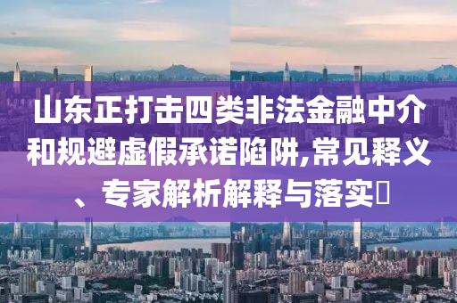 山東正打擊四類非法金融中介和規(guī)避虛假承諾陷阱,常見釋義、專家解析解釋與落實(shí)?