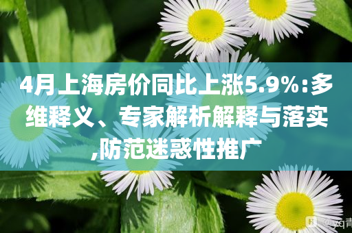 4月上海房?jī)r(jià)同比上漲5.9%:多維釋義、專家解析解釋與落實(shí),防范迷惑性推廣